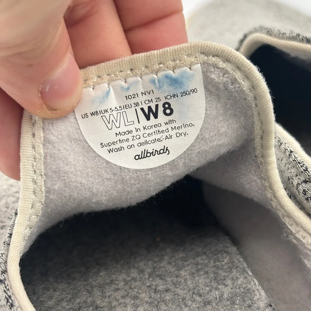 Allbirds Wool Loungers Women Sz 8 Gray Slip On Comfort Eco-Friendly Shoes